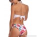 Coauan Women Classic Halter Push up Tassel Bikini Low Waist Two Piece Swimsuit Set White B07MZJDLG7
